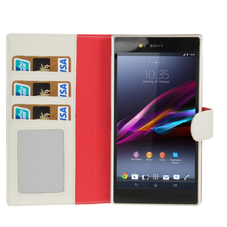 Litchi Texture Horizontal Flip Leather Case with Credit Card Slots & Holder for Sony Xperia Z Ultra / XL39h
