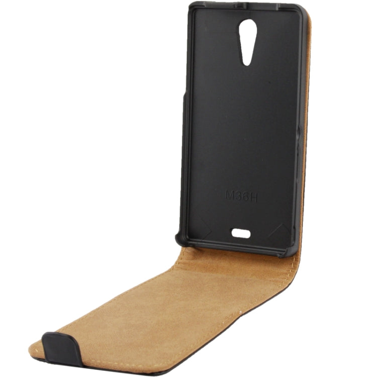 Vertical Flip Leather Case for Sony Xperia ZR / M36H / C5502(Black)
