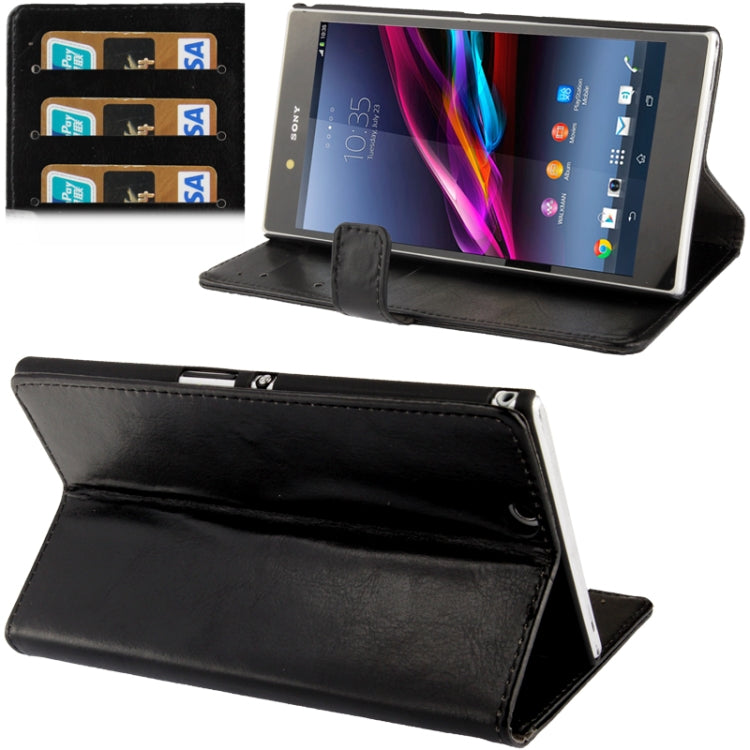 Fine Sheepskin Texture Flip Leather Case with Credit Card Slots & Holder for Sony Xperia Z Ultra / XL39h