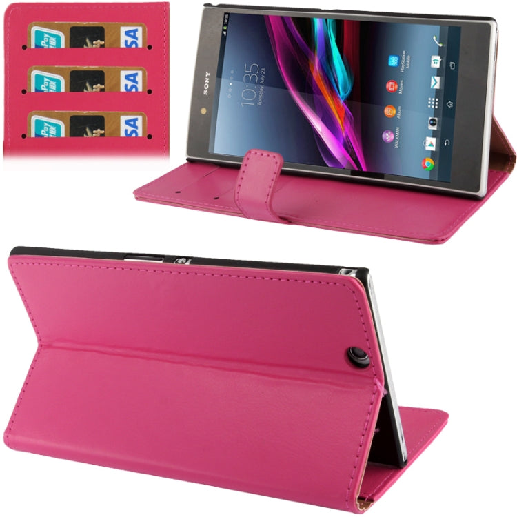 Fine Sheepskin Texture Flip Leather Case with Credit Card Slots & Holder for Sony Xperia Z Ultra / XL39h