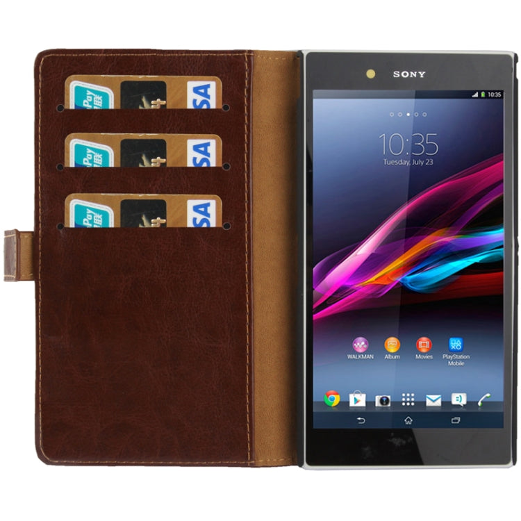 Fine Sheepskin Texture Flip Leather Case with Credit Card Slots & Holder for Sony Xperia Z Ultra / XL39h