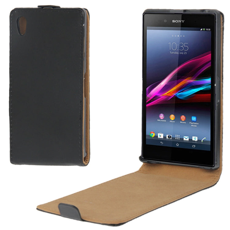 Vertical Flip Leather Case for Sony Xperia Z1 / L39h (Black)