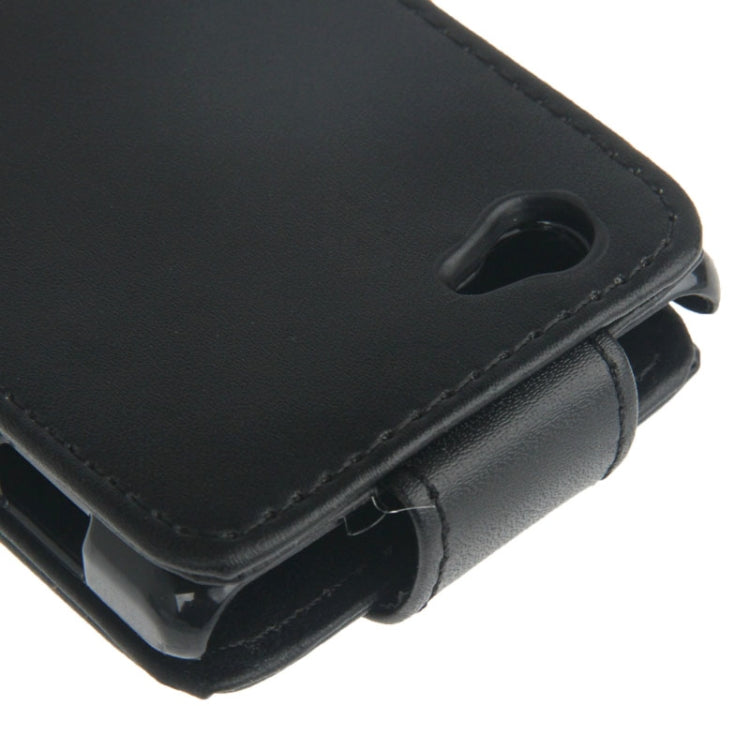 Vertical Flip Leather Case for Sony Xperia M / C1905 (Black)