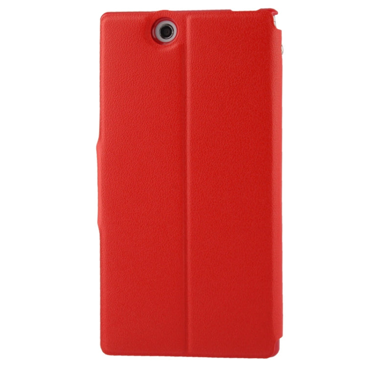 Pebble Texture Leather Case with Call Display ID & Holder for Sony Xperia Z Ultra / XL39H