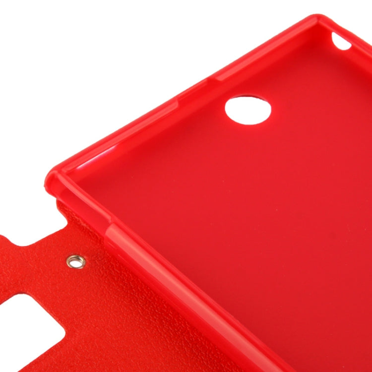 Pebble Texture Leather Case with Call Display ID & Holder for Sony Xperia Z Ultra / XL39H