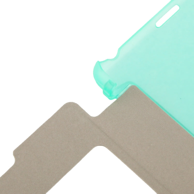 Flip Leather Cover Transparent Frosted Plastic Case with Call Display ID for Sony Xperia Z1 / L39h / Honami / C6902 / Xperia i1