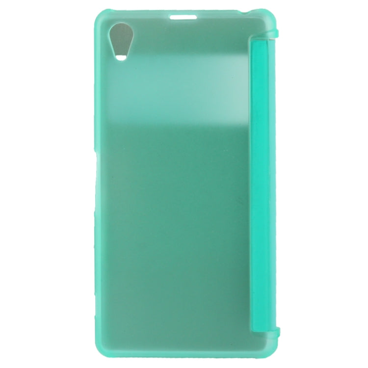 Flip Leather Cover Transparent Frosted Plastic Case with Call Display ID for Sony Xperia Z1 / L39h / Honami / C6902 / Xperia i1