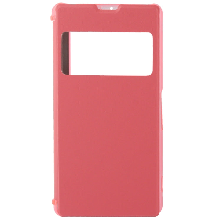 Flip Leather Cover Transparent Frosted Plastic Case with Call Display ID for Sony Xperia Z1 / L39h / Honami / C6902 / Xperia i1