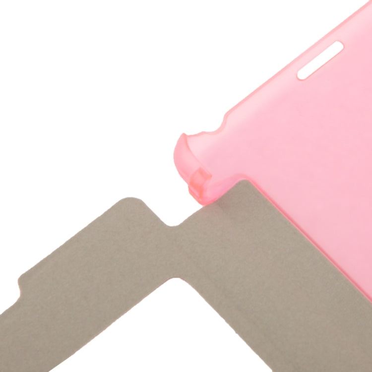 Flip Leather Cover Transparent Frosted Plastic Case with Call Display ID for Sony Xperia Z1 / L39h / Honami / C6902 / Xperia i1