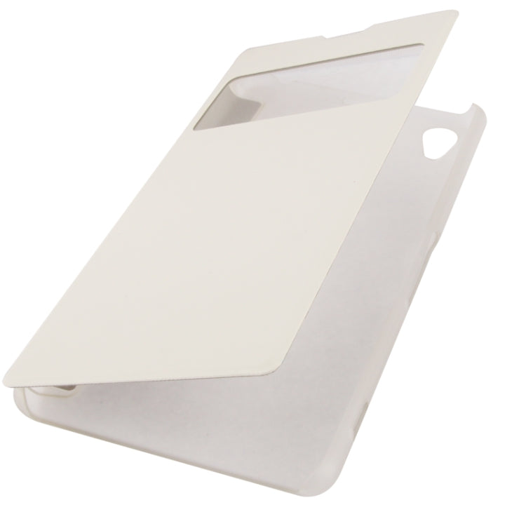 Flip Leather Cover Transparent Frosted Plastic Case with Call Display ID for Sony Xperia Z1 / L39h / Honami / C6902 / Xperia i1