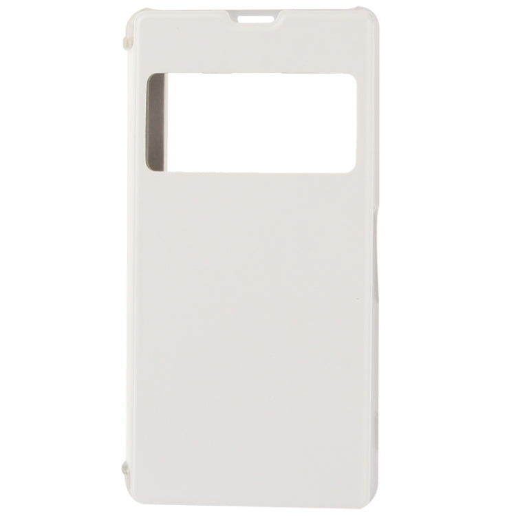Flip Leather Cover Transparent Frosted Plastic Case with Call Display ID for Sony Xperia Z1 / L39h / Honami / C6902 / Xperia i1