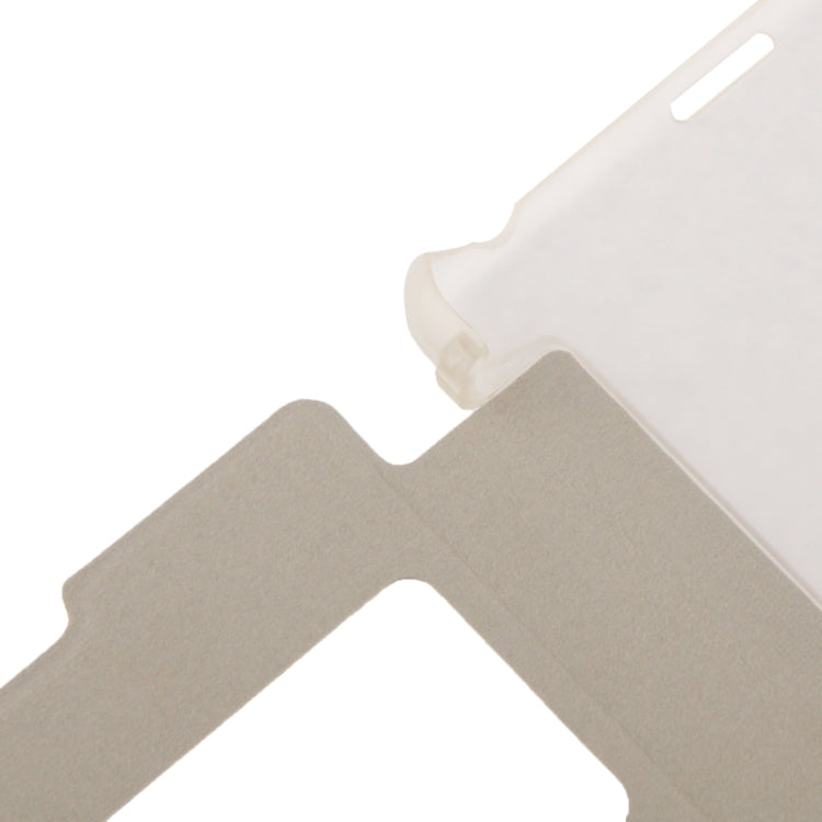 Flip Leather Cover Transparent Frosted Plastic Case with Call Display ID for Sony Xperia Z1 / L39h / Honami / C6902 / Xperia i1