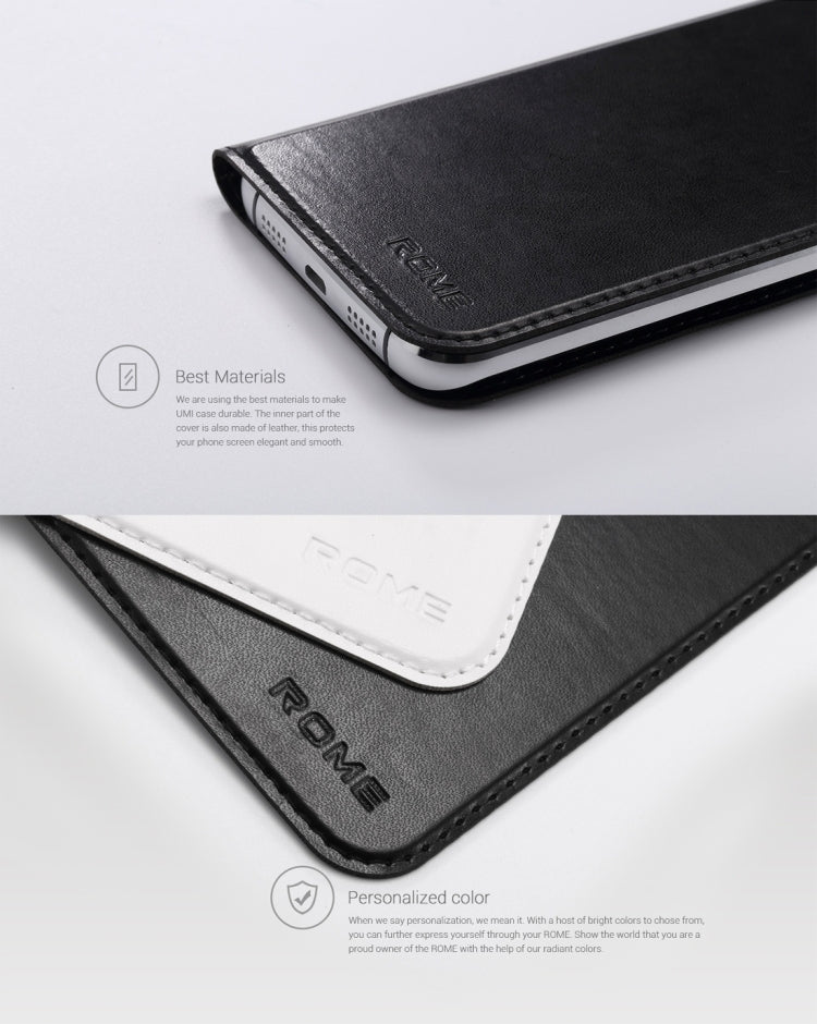 For UMI ROME / For UMI ROME X Horizontal Flip Smart Leather Case with Wake-up / Sleep Function(Black)