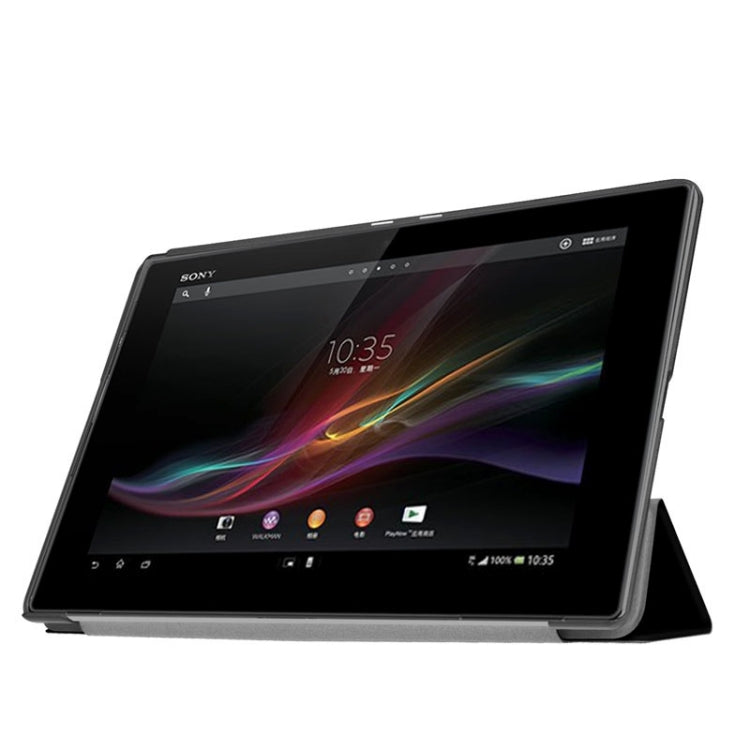 Cross Texture Horizontal Flip Leather Case with 3-folding Holder for Sony Xperia Z4 Tablet