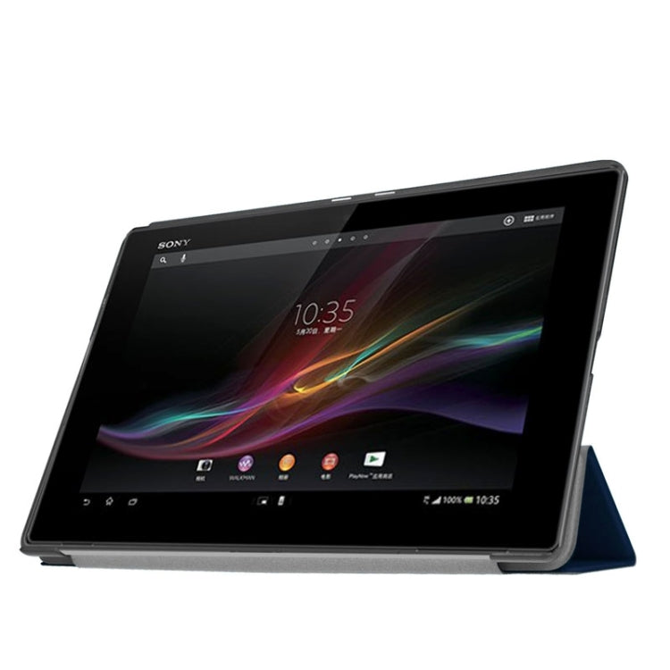 Cross Texture Horizontal Flip Leather Case with 3-folding Holder for Sony Xperia Z4 Tablet