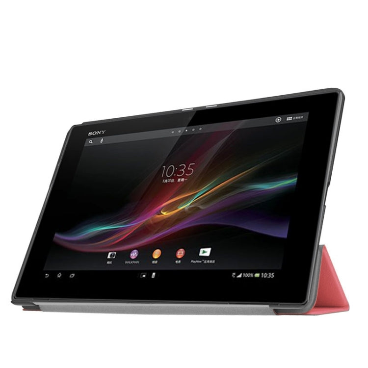 Cross Texture Horizontal Flip Leather Case with 3-folding Holder for Sony Xperia Z4 Tablet