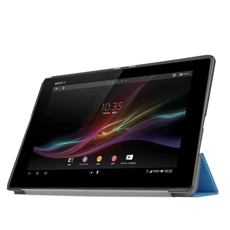 Cross Texture Horizontal Flip Leather Case with 3-folding Holder for Sony Xperia Z4 Tablet