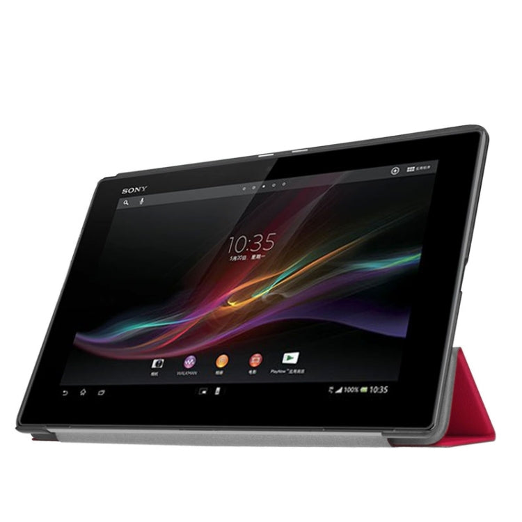 Cross Texture Horizontal Flip Leather Case with 3-folding Holder for Sony Xperia Z4 Tablet