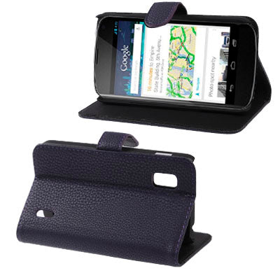 Litchi Texture Leather Case with Credit Card Slot & Holder for LG E960 Nexus 4