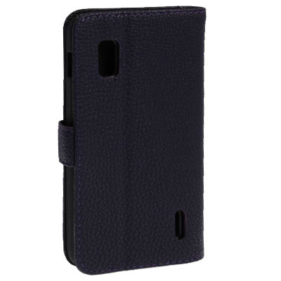 Litchi Texture Leather Case with Credit Card Slot & Holder for LG E960 Nexus 4