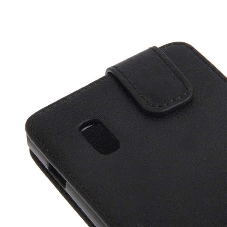 Vertical Flip Leather Case for LG Optimus G / E970 (Black)