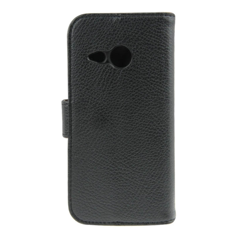 Litchi Texture Flip Leather Case with Card Slots & Holder for HTC One M8 Mini