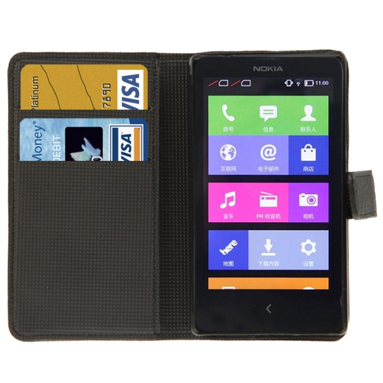 Litchi Texture Leather Case with Holder & Credit Card Slot for Nokia X