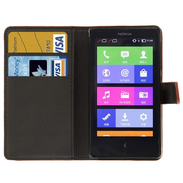 Litchi Texture Leather Case with Holder & Credit Card Slot for Nokia X