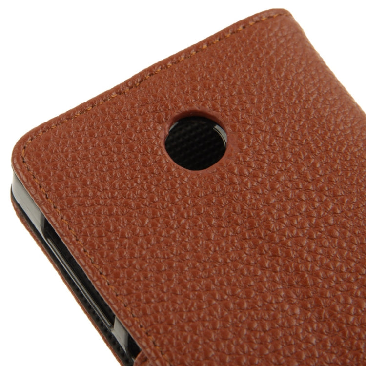 Litchi Texture Leather Case with Holder & Credit Card Slot for Nokia X