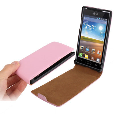 Pure Color Vertical Flip Leather Case for LG Optimus L7 / P705(Pink)