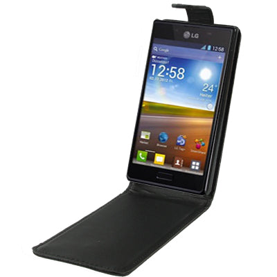 Vertical Flip Leather Case for LG Optimus L7 / P700(Black)