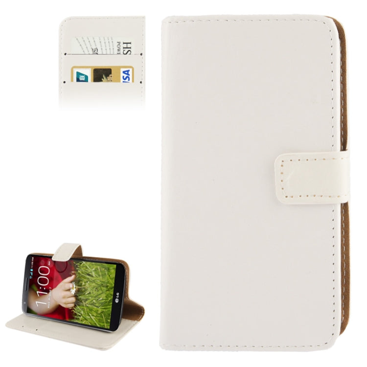 Crazy Horse Texture Leather Case with Credit Card Slot & Holder for LG Optimus G2 / D801 / F320 / F340L / LS980 (White)