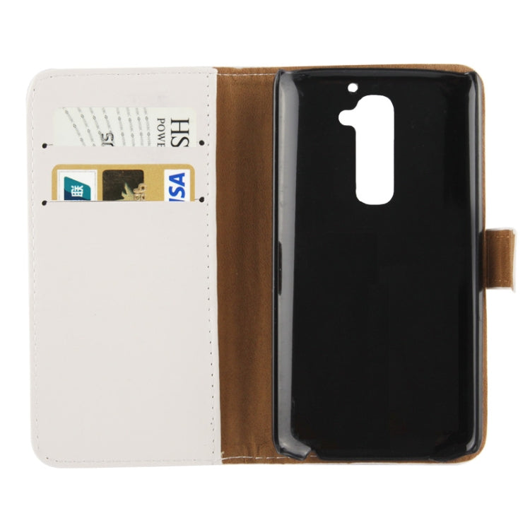 Crazy Horse Texture Leather Case with Credit Card Slot & Holder for LG Optimus G2 / D801 / F320 / F340L / LS980 (White)