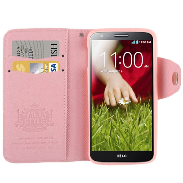 Cross Texture Leather Case with Credit Card Slot & Holder for LG Optimus G2 / D801 / F320 / F340L / LS980