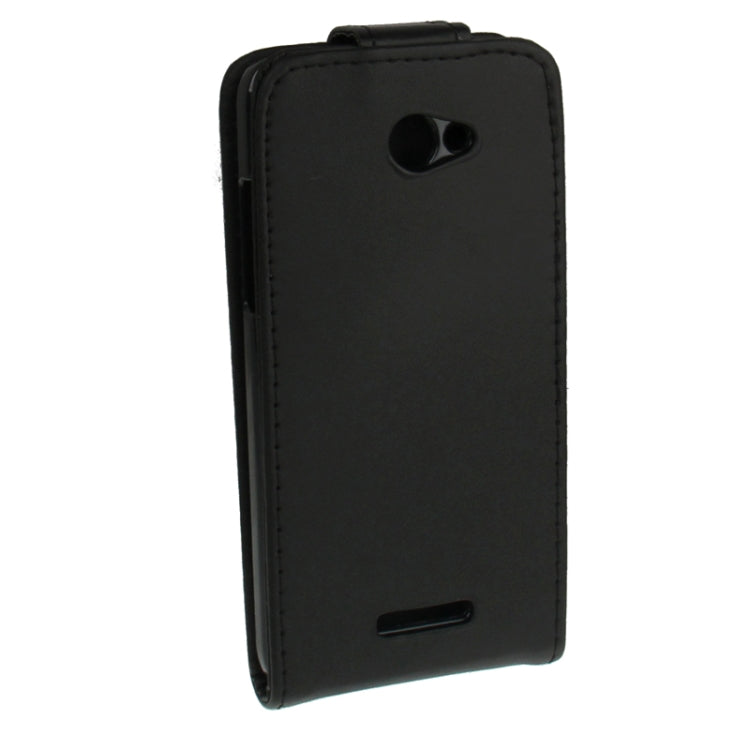 Pure Color Vertical Flip Leather Case for HTC X920e / Butterfly (Black)