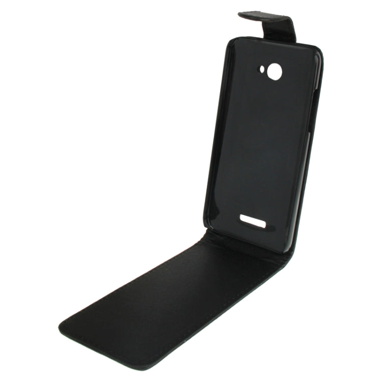 Pure Color Vertical Flip Leather Case for HTC X920e / Butterfly (Black)
