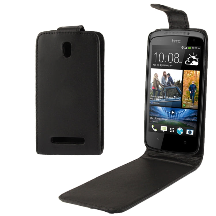 Vertical Flip Leather Case for HTC Desire 500 / 506e (Black)