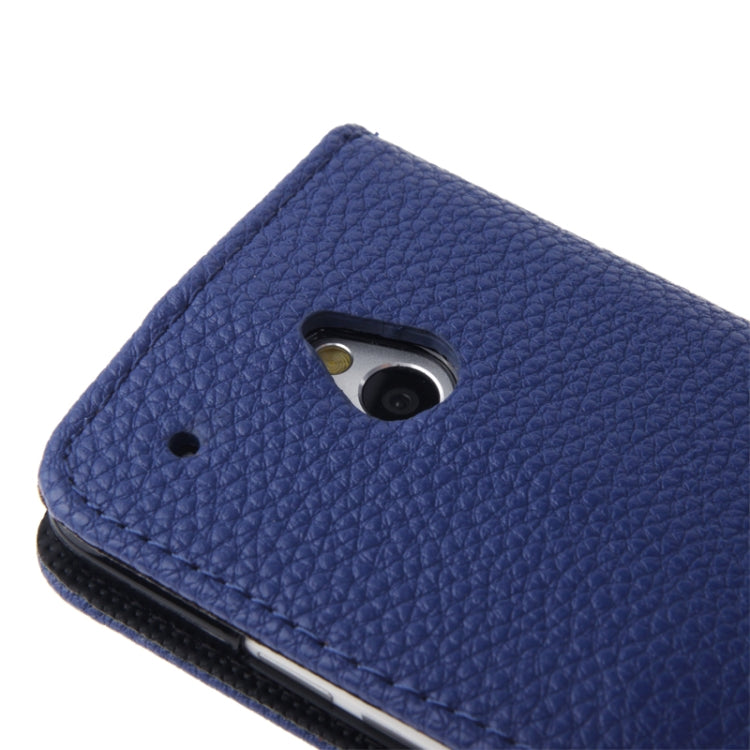 Litchi Texture Leather Case with Credit Card Slot & Holder for HTC One mini / M4