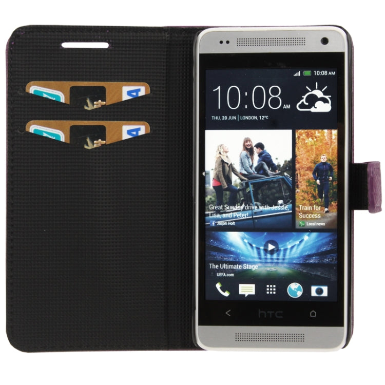 Litchi Texture Leather Case with Credit Card Slot & Holder for HTC One mini / M4
