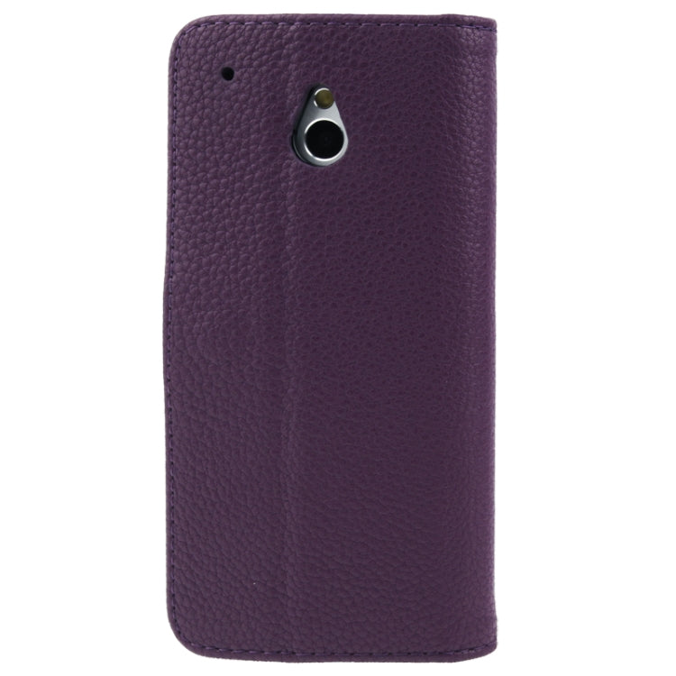 Litchi Texture Leather Case with Credit Card Slot & Holder for HTC One mini / M4