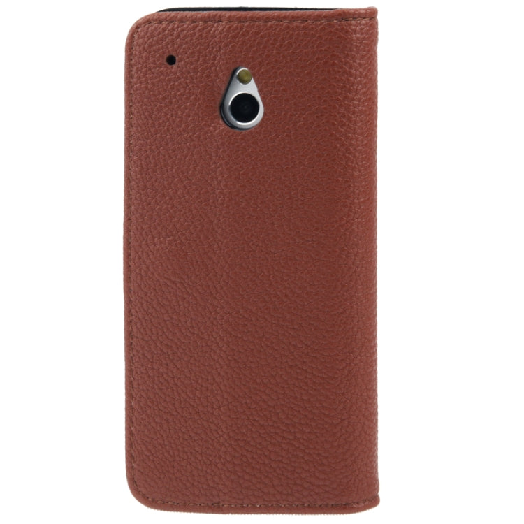 Litchi Texture Leather Case with Credit Card Slot & Holder for HTC One mini / M4