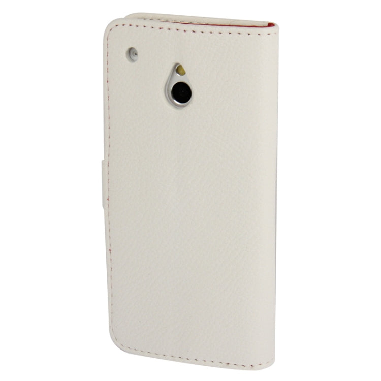 Litchi Texture Horizontal Flip Leather Case with Credit Card Slots & Holder for HTC One mini / M4