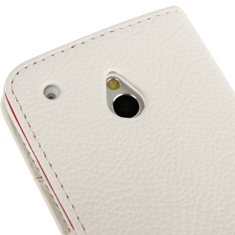 Litchi Texture Horizontal Flip Leather Case with Credit Card Slots & Holder for HTC One mini / M4