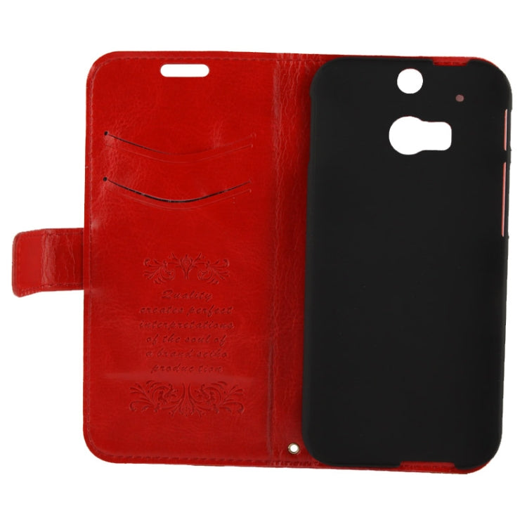 Fine Sheepskin Texture Flip Leather Case with Credit Card Slots & Holder for HTC One M8