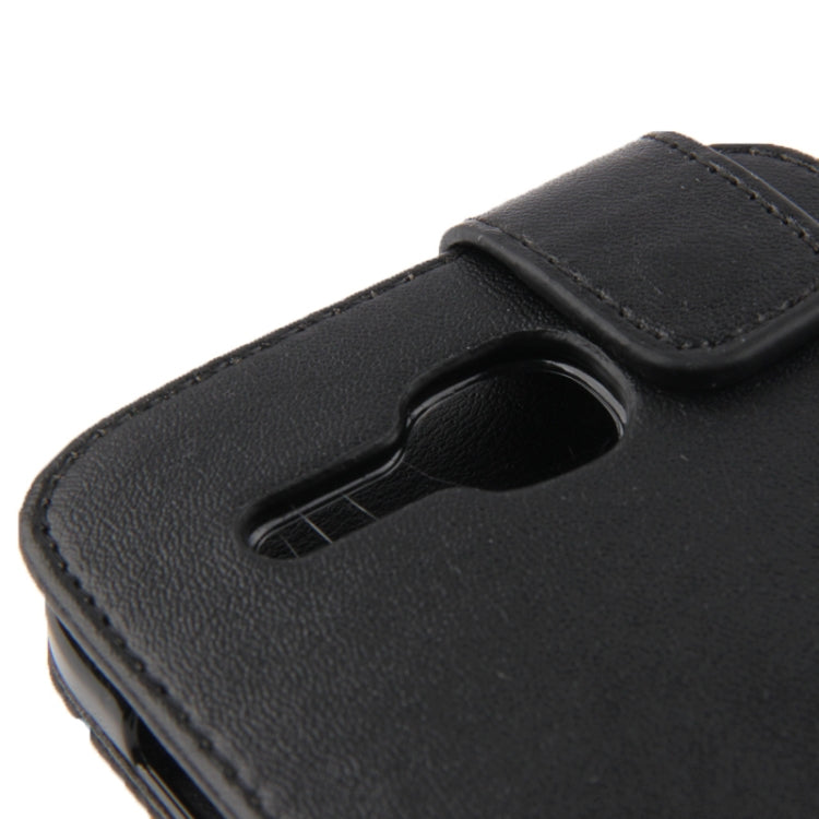 Vertical Flip Leather Case for Huawei Ascend Y600 (Black)