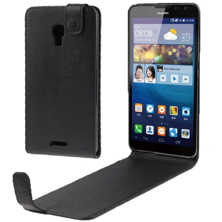 Vertical Flip Leather Case for Huawei Ascend Mate2 4G (Black)