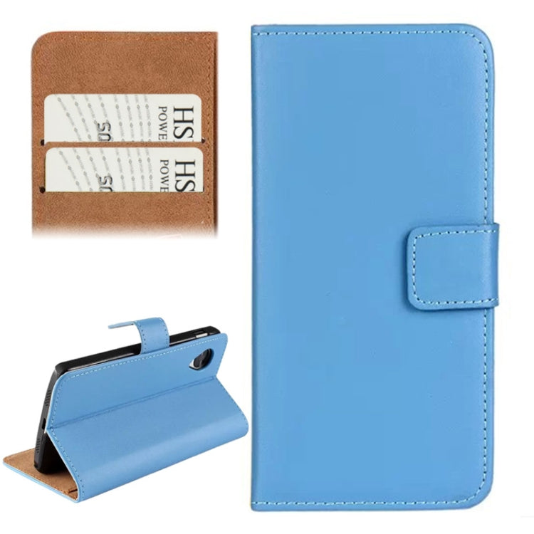 Horizontal Flip Top-grain Leather Case with Card Slots & Holder for