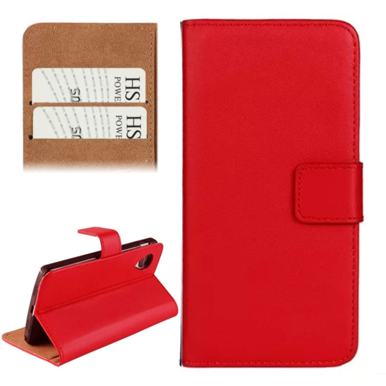 Horizontal Flip Top-grain Leather Case with Card Slots & Holder for