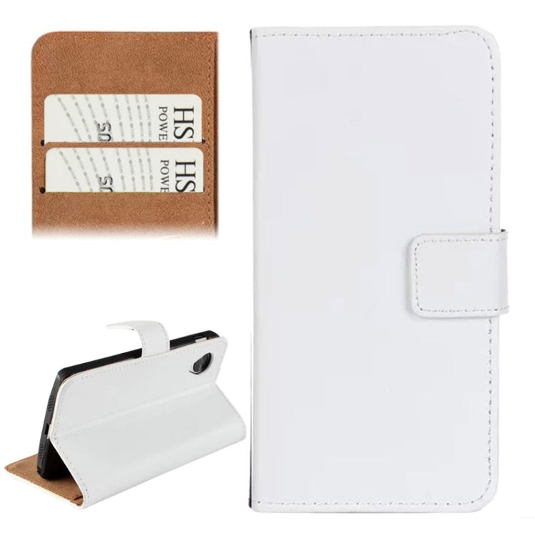 Horizontal Flip Top-grain Leather Case with Card Slots & Holder for