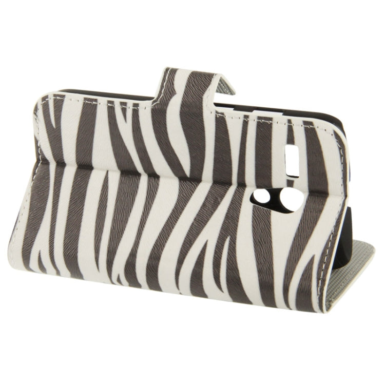 Zebra Pattern Leather Case with Credit Card Slots & Holder for Motorola G / XT937C / XT1028 / XT1031(Black)